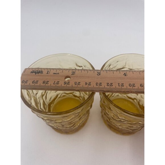 Amber Serrano Tumblers Gold Anchor Hocking Lowball Glasses Milano Lido Rocks - Picture 3 of 4